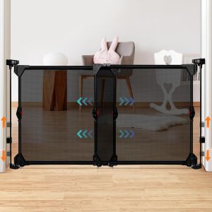 Yemaesre-Barriere De Securite Retractable 86-140cm, Barriere Extensible Pour Enfants Et Chien, Barriere De Securite Sans Perçage Ou Installation Par Perçage, Pour Intérieur Et Extérieur - Neuf
