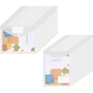 TIANYI-Pochette Porte-Document A4, Lot de 30 Pochette Plastique A4 avec 11 Trous, Pochette Transparente A4 pour Pochette Rangement Maison (Blanc) - Neuf