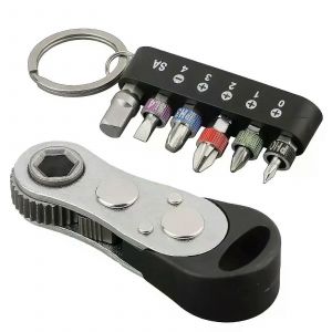 7pcs mini tournevis à cliquet ensemble clé volante outil avec embouts kit adaptateur clé à cliquet embouts outils à main tournevis - Neuf