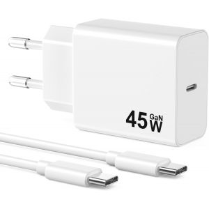 JGD-45W USB C Chargeur Rapide pour Samsung Galaxy S25 Ultra S24 S23 S22 S21 S20 FE 5G,A55 A54 A53 A52,Note 20,Original Tab S8 S9,USB-C Prise Chargeur Adaptateur Secteur avec 3M USB Cable Charge Rapid - Neuf