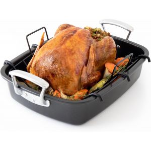 &iquest; Petit Plat Four Antiadh&eacute;sif avec Grille Four | Plaque Cuisson Four Rectangulaire avec Plateau, Plaque, Plat &agrave; Gratin, Lasagne &iquest; Acier R&eacute;sistant &iquest; 28,5 x 19,5 cm - Neuf