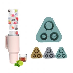 Bac &Agrave; Gla&ccedil;ons Pour Verres Stanley, Moule &Agrave; Gla&ccedil;ons En Silicone Avec Couvercle Pour La Fabrication De 3 Gla&ccedil;ons Cylindriques Creux, Accessoires Pour Verres Stanley De 30 &Agrave; 40 Oz Pour Rafra&icirc;chir Cocktails, Whisky Et Autres Boissons (Marron) - Neuf