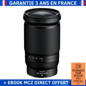 Nikon Z 28-400 mm f/4-8 VR + Ebook '20 Techniques pour Réussir vos Photos' - Objectif Nikon Z - Neuf