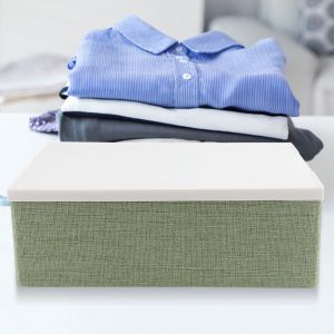 Hjlian Bac De Rangement Pliable Avec Couvercle, Organiseur De Placard (Vert) - Neuf