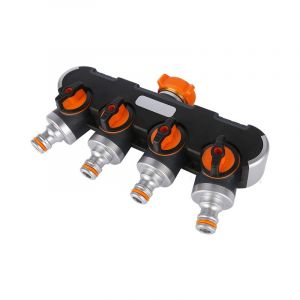 Distributeur 4 voies, répartiteur de tuyau, distributeur de débit d'eau verrouillable réglable pour irrigation de jardin, connecteur 3/4 - Neuf