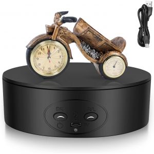 MEVRONISSHOP-Platine Tournante Électrique, 5KG 13CM Présentoir Rotatif à 360 Degrés, Plateau Tournant Electrique à vitesse Réglable Alimenté par USB pour Afficher des Bijoux, des Montres (Noir) - Neuf
