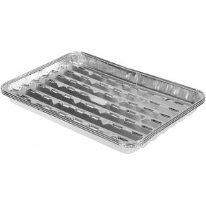 LORANKA-Plaques de Cuisson pour Barbecue, Paniers de Cuisson pour Barbecue - Lot de 3 Plats de Cuisson pour Barbecue &agrave; Charbon/gaz - 3 Plats de Cuisson en Aluminium - Dimensions : 38x24.5x4cm - Neuf