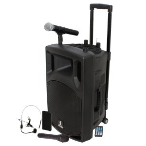 Enceinte Active BOOST120VHF-BT Portable Autonome - 700W -1 2/30CM AVEC USB-MP3, REC, VOX, BLUETOOTH, 1 MICRO VHF - Neuf