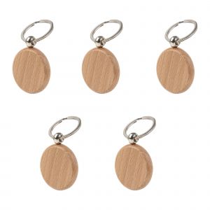 5 X Inachev&eacute; En Bois Porte-Cl&eacute;s Porte-Cl&eacute;s Pour L'artisanat, Bricolage, Fournitures De 4x4cm - Neuf