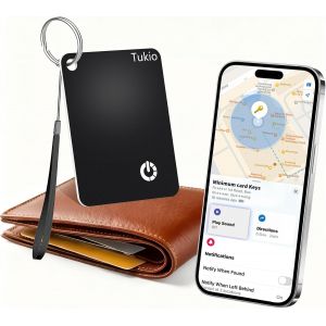 MEVRONISSHOP-Smart Air Tracker Card,Noir-1Pack- Compatible avec Find My (iOS Uniquement), Wallet Tracker Card avec Recharge sans Fil et Protection IP68, Finder Compatible avec Anneau de cl&eacute;s et drago - Neuf