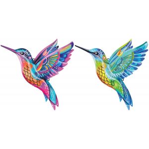 Colorfu Lot De 2 D&eacute;corations Murales En M&eacute;tal &Agrave; Suspendre Pour Cl&ocirc;ture,Cour,Porche,Terrasse,Jardin,Balcon - Neuf