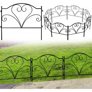 Mevronisshop-Clôture De Jardin Décorative 45 Cm H X 50 Cm L 5 Panneaux Longueur Totale 2,5 M Clôture Sans Creuser - Neuf