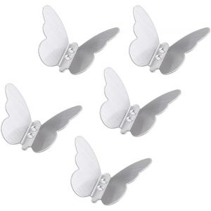 Lot De 5 Crochet Mural en Acier Inoxydable,Crochets Papillon Porte Manteau Salle De Bain pour Vêtements De Cuisine Et Toilettes.[E76] - Neuf
