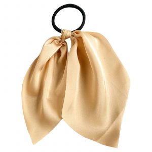 &Eacute;lastique Foulard Pour Cheveux &Agrave; Ruban En Satin Uni Beige - Neuf