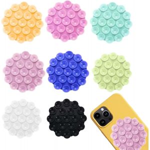 Lot de 8 supports de t&eacute;l&eacute;phone portable &agrave; ventouse en silicone - Support mobile - Ventouse antid&eacute;rapante - Pour t&eacute;l&eacute;phones portables et haut-parleurs Bluetooth - 8 couleurs - Neuf
