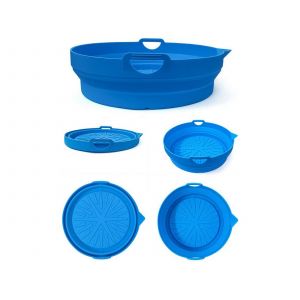 Plaque De Cuisson Pliable En Silicone Pour Friteuse &Agrave; Air, Bleue, 23 Cm - Neuf