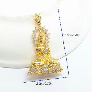 Jardin Bouddha Pendentif Collier Plaqu&eacute; Or Style Cambodgien Bijoux Cadeau Unisexe - Neuf