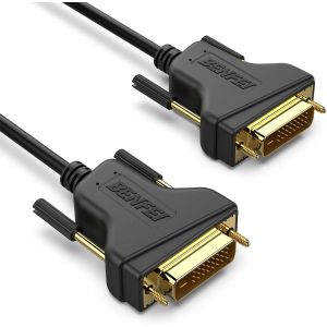 VornixorSarlshop-C&acirc;ble DVI vers DVI, c&acirc;ble plaqu&eacute; Or 1,8 m&egrave;tre DVI-D 24 + 1, Prise en Charge Double Liaison Haute r&eacute;solution 2560x1600 pour Jeux, DVD, Ordinateur Portable, TV HD - Neuf