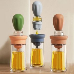 Distributeur D'huile Portable Pour 3 Bouteilles, Avec Brosse, Pour Friteuse À Air, Cuisine, Salade, Cuisson, Barbecue, Bouteilles D'huile Pour Cuisine - Neuf