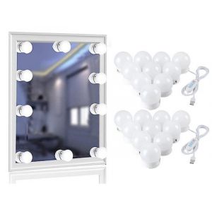 Lampes De Miroir De Courtoisie &Agrave; 10 Ampoules Avec Couleurs R&eacute;glables Et Luminosit&eacute; Variable - Neuf