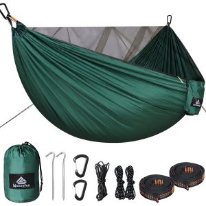 Chenquansarl-Hamac De Camping Avec Moustiquaire | Capacit&eacute; De Charge De 300kg, (290 X 140 Cm) Nylon Parachute Respirant, S&eacute;chage Rapide | Accessoires Complets | Hamac De Voyage Facile &Agrave; Installer - Neuf