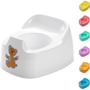 Chenquansarl-Toilettes D'apprentis De La Propret&eacute; Pour Enfants Et B&eacute;b&eacute;s - Cha En Plastique Avec Fente D&eacute;coup&eacute;e Pour Un Transport Facile, Facile &Agrave; Vider Et &Agrave; Nettoyer (A-1 Pot Blanc Avec Logo Assorti) - Neuf