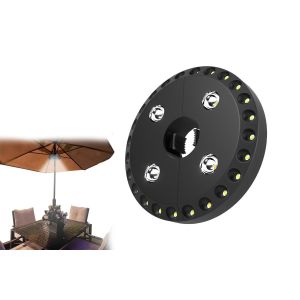 Lampe De Parasol Sans Fil Avec 28 Ampoules Led Et 3 Modes De Luminosit&eacute;, Fonctionne Sur Piles, Facile &Agrave; Installer - Neuf