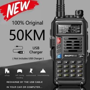 81F6F4 2021 Nouveau Uv-S9 Plus Puissant Talkie-Walkie Radio Émetteur-Récepteur 10W 50 Km Longue Portée Portable Pour Black Euro -X - Neuf