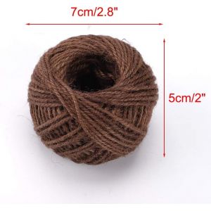 Asfasfq-Sourcingmap Corde De Jute Ficelle De Jute Fil Pour Bricolage Emballage Cadeau Décoration Rouleau 2mm Diamètre 50m Longueur Marron Foncé - Neuf