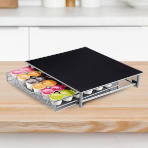 CMWS-Support Garden Mile® pour 36 capsules e café Dolce Gusto - Cadre en acier inoxydable - Avec surface antivibration, anti-dérapante - Noir - Neuf