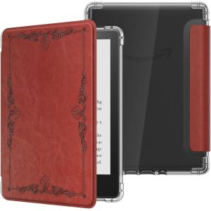Coque pour 6,8"" Kindle Paperwhite 11 G&eacute;n Mod&egrave;le 2021, &Eacute;tui de Protection Ultra Clair en TPU Souple et Transparent avec Auto R&eacute;veil/Sommeil, Style Vintage - Neuf