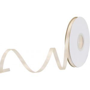 Ruban De Satin Gros-Grain Fin Et Solide En Soie Pour Bouquet De Mariage, Saint-Valentin, Emballage Cadeau, Boîte À Gâteaux, N?uds Beige 10 Mm X 23 M - Neuf