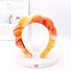 Kal-Bandeaux De Spa Multicolores Pour Femme, Bandeau En Éponge Douce, Lavage Du Visage, Soin De La Peau, Bijoux De Cheveux, Bandeau Cosmétique, Bandeau Épais Pour Le Quotidien, Orange - Neuf