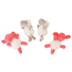 Hjlian Lot De 4 Jouets En Peluche Doux Pour Chat En Forme De Mouton Avec Herbe A Chat Integree Et Clochette - Neuf