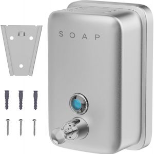 KAL-- Distributeur De Savon Mural Inox 500 Ml - Savon Liquide, Shampooing, Liquide Vaisselle - Métal Brossé Anti-Rouille - Distributeur Savon Encastrable - Salle De Bain, Cuisine - Sp500 - Neuf