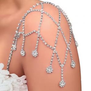 2pc Strass Épaule Sangle De Chaîne Chaînes De Corps Pour Les Femmes Fleurs De Mariage De Mode Épaule Clapet Bijoux De Corps Rave Tenue - Neuf