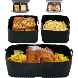 Accessoires,SilicMoule Air Fryer pour Foodi Flex 10.4 L AF500EU,SilicAccessoires Air Fryer pour Friteuse,Accessoires (2pcs 18 * 20 * 10cm+1pc36*20 * 10cm kits) - Neuf