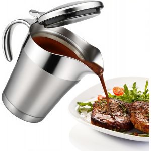 Cmws-Sauci&egrave;re En Acier Inoxydable: 450ml Sauci&egrave;re En Aacier Inoxydable &Agrave; Double Paroi Avec Couvercle, Pichets &Agrave; Sauce, Isotherme &Agrave; Double Paroi Pour Sauce &Agrave; La Vanille, Cr&egrave;me, Mayonnaise, Lait - Neuf