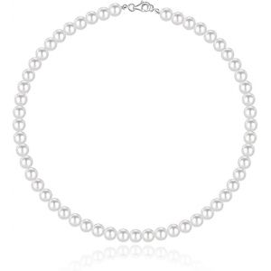 Kal-1 Pi&egrave;ce 8 Mm Collier De Perles Pour Hommes Colliers Hommes Faux Collier De Perles 18 Pouces De Longueur Collier De Perles Collier Ras Du Cou Collier De Perles Blanches Bijoux Pour Hommes - Neuf