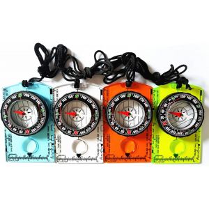 Lot De 4 Boussoles D'ext&eacute;rieur &Eacute;tanches Professionnelles Avec D&eacute;clinaison R&eacute;glable Et Loupe | Outil De Lecture De Carte Pour Randonn&eacute;e Et Course D'orientation Kits De Survie - Neuf