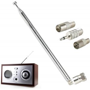 Antenne Radio, Antenne M&acirc;le T&eacute;lescopique, Antenne T&eacute;lescopique, Antenne Radio Antenne Chaine, avec Prise F vers Prise, F Femelle vers TV M&acirc;le, F Femelle vers TV Femelle, 4 PCS - Neuf
