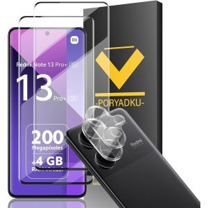 Protection D'&Eacute;cran Pour Xiaomi Redmi Note 13 Pro+ 5G/ Pro Plus 5G 6,55 Pouces, Verre Tremp&eacute; 2 Pi&egrave;ces + Cam&eacute;ra Protecteur 2 Pi&egrave;ces, Anti-Empreintes Digitales, 9H Duret&eacute;, Sans Bulle - Neuf