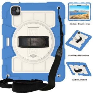 Coque Hybride En Silicone Pour Ipad Air 11 (2024/2025) Avec Bandoulière, Résistante Aux Chocs - Bleu Azur - Neuf