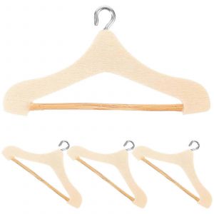 4 pcs poupées en bois cintres mini poupée placard cintres maison de poupée mini cintres - Neuf