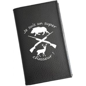 TRAHOO-&iquest; Porte-papiers Voiture Cuir Noir Personnalis&eacute; Super Chasseur &iquest; &Eacute;tui Carte Grise, permis pour Homme et Femme - Neuf