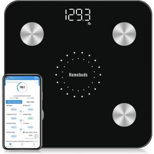 Homebuds Balance Pese Personne, Balance Connect&eacute;e Bluetooth P&egrave;se Personne Imp&eacute;dancem&egrave;tre Depuis 2001, Balance Impedancemetre Avec Bmi/Graisse Corporelle/Masse Osseuse/Bmr/Muscle/Eau, 180kg, Noir - Neuf