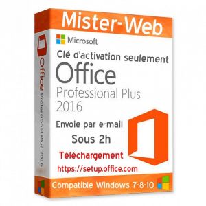 Activation original pour Microsoft Office Pro Plus 2016 seulement la clé pas de CD envoie par e-mail - Neuf