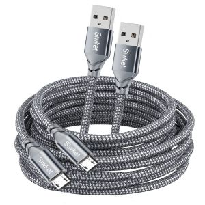 JGD-3m Lot de 2 c&acirc;bles micro USB tress&eacute;s USB A vers micro charge Android C&acirc;ble de synchronisation de donn&eacute;es pour Samsung Galaxy J7, S7, S6, Kindle Fire, tablettes Fire HD, manette PS4, Sony, HTC - Neuf