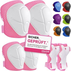 Lot De 6 Protections Pour Rollers,Équipement De Protection Pour Enfants,Genouillères,Coudières,Protège-Mains Réglables-Pour Patinage,Roller,Skateboard.[B2128] - Neuf