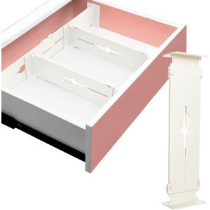 Organisateur de tiroir, séparateur de tiroir, organisateur de tiroir, 4 pièces, séparateur de tiroir réglable de 32 à 50 cm pour fournitures de bureau, chambre, cuisine, ustensiles de maquillage - Neuf